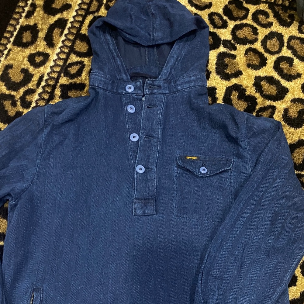 Wrangler Blue  jean Hooded Shirt
